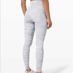 Lululemon White Wunder Under Camo Legging